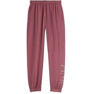 Victoria’s Secret Pink Campus Fleece Rhinestone Bling Joggers